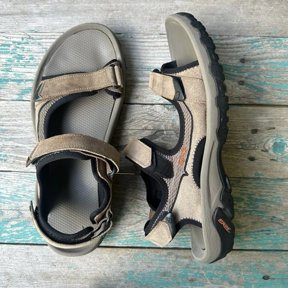 Teva Sport Sandals Men's Size 10 Brown Tan Adjustable Straps Outdoor Hiking Walk